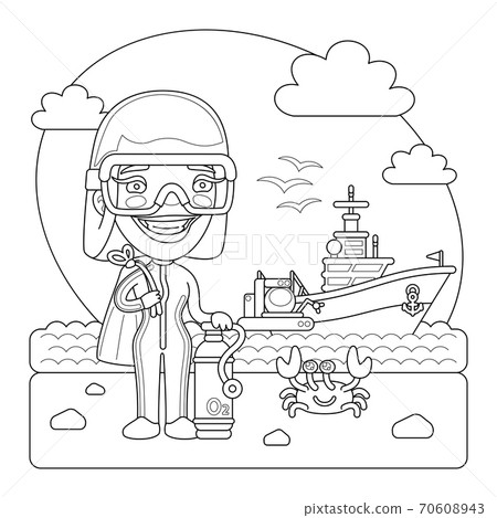 Oceanologist Coloring Page 70608943