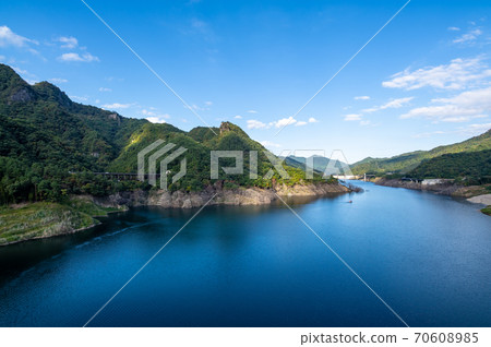 Autumn Yanba Lake Agatsuma and surrounding mountains View from Fudo Bridge 2020.10 c-1 Autumn Yanba Lake Agatsuma and surrounding mountains View from Fudo Bridge 2020.10 c-1 70608985