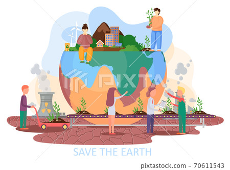 Production of plants and planting them on the ground. Consequences of human activity on the Earth 70611543