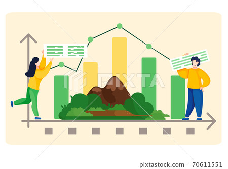 limate change graph. Idea of atmosphere change and danger for ecology. Save nature stop pollution 70611551