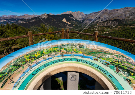 Panoramic view of the Mercantour National Park near Valberg, French Alps Panoramic view of the Mercantour National Park near Valberg, French Alps 70611733
