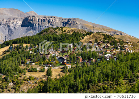 Panoramic view of the Mercantour National Park near Valberg, French Alps Panoramic view of the Mercantour National Park near Valberg, French Alps 70611736