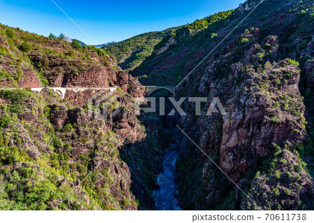 Gorges de Daluis or Chocolate canyon in Provence-Alpes, France. 70611738