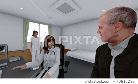 Hospital examination room with people Elderly female doctor Illustration 19 Hospital examination room with people Elderly female doctor Illustration 19 70613256