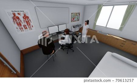 Hospital examination room with people Elderly female doctor Illustration 20 Hospital examination room with people Elderly female doctor Illustration 20 70613257