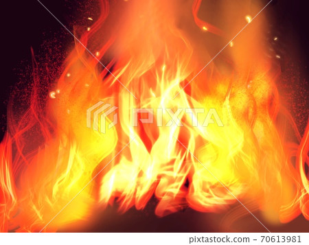 在黑暗中燃燒的紅色火焰 在黑暗中燃燒的紅色火焰 70613981