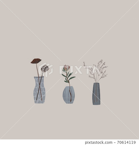 Protea, lotus, blue fantasia and vase (no letters) 70614119