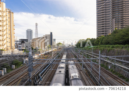 Scenery near Shinagawa Station Railroad tracks 70614218