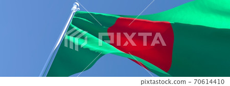 3D rendering of the national flag of Bangladesh waving in the wind 70614410