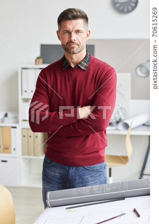 Mature Architect Posing at Workplace Mature Architect Posing at Workplace 70615269