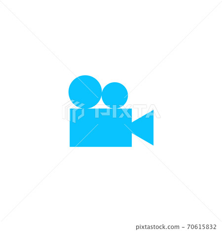 Retro cinema icon flat. Retro cinema icon flat. 70615832