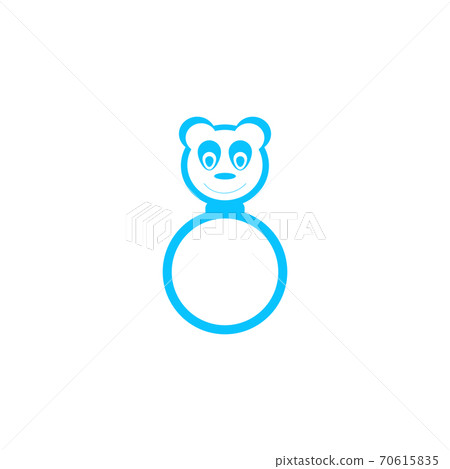 Panda rattle icon flat. Panda rattle icon flat. 70615835