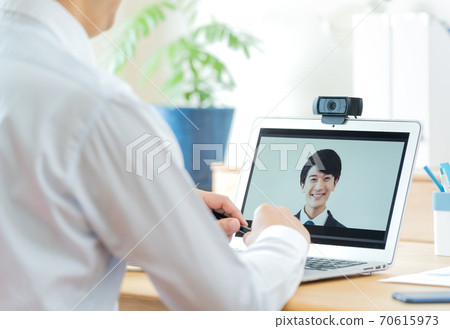 Men having an online meeting Men having an online meeting 70615973