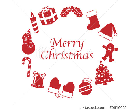 Christmas Silhouette Red Frame Vector Stock Illustration 70616031 Pixta