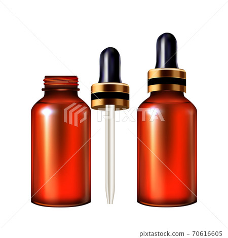 Serum Dropper And Pipette Glass Bottle Vector 70616605
