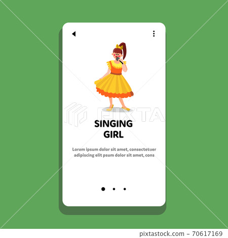 Singing Girl In Microphone, Karaoke Party Vector Singing Girl In Microphone, Karaoke Party Vector 70617169