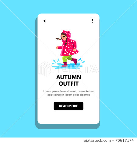 Autumn Outfit Wearing Little Girl Walk Vector Autumn Outfit Wearing Little Girl Walk Vector 70617174