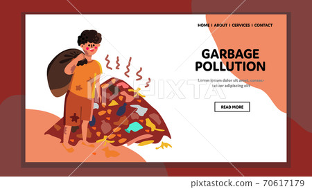 Garbage Pollution Global Ecological Problem Vector Illustration Garbage Pollution Global Ecological Problem Vector Illustration 70617179