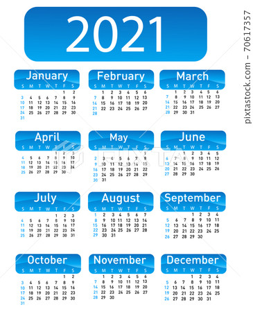 Calendar for 2021 vector illustration Calendar for 2021 vector illustration 70617357