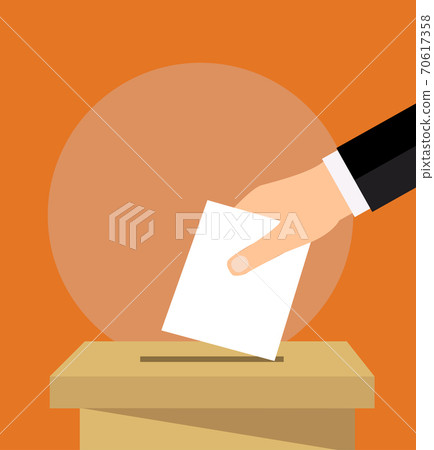 hand holding voting paper hand holding voting paper 70617358