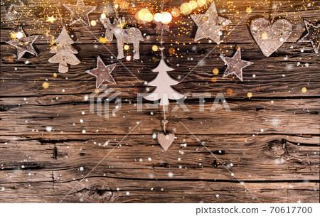 Christmas decoration on wooden background Christmas decoration on wooden background 70617700