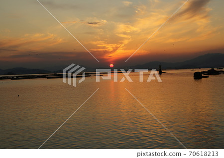 Sunset, sun, sea, harbor Sunset, sun, sea, harbor 70618213