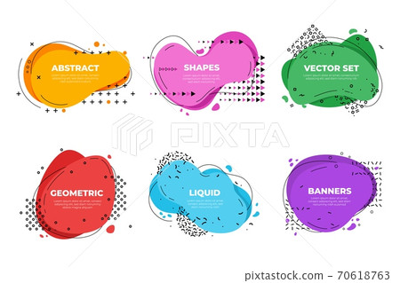 Liquid form banners. Design shapes elements, modern business presentation geometric graphic. Abstract memphis frame, minimal vector template 70618763