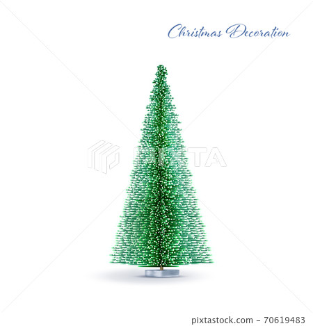Christmas and New Year 3D geometric decoration isolated on white background 70619483