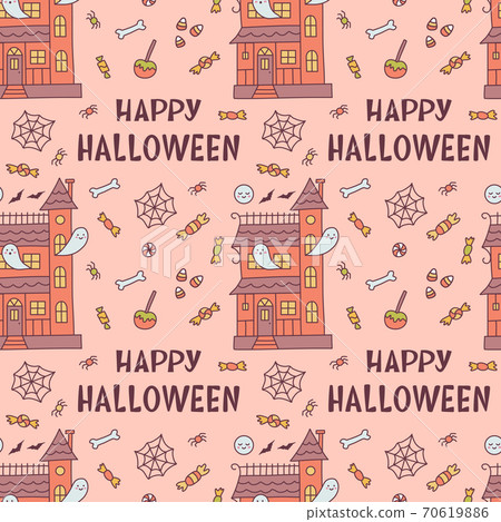 Haunted house halloween seamless pattern Haunted house halloween seamless pattern 70619886