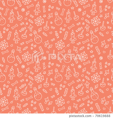 Orange halloween seamless pattern 70619888
