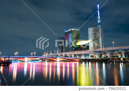 照明的Azumabashi和Tokyo Sky Twitree <2020年10月> 照明的Azumabashi和Tokyo Sky Twitree <2020年10月> 70620522