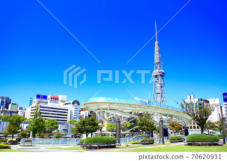 Scenery of TV tower and Oasis 21 in Nagoya city Scenery of TV tower and Oasis 21 in Nagoya city 70620931