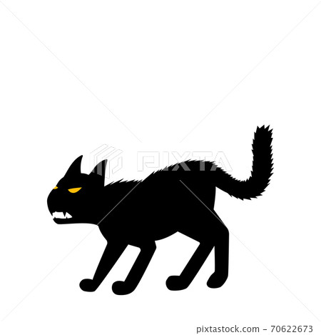 Black cat silhouette. One of the Halloween symbols. Vector Illustration. 70622673