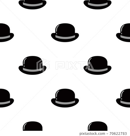 Bowler Hat Flat Icon Seamless Pattern... - Stock Illustration [70622783 ...