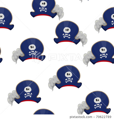 Pirate Hat with Skull and Feather. Seamless...-插圖素材 [70622789] - PIXTA圖庫