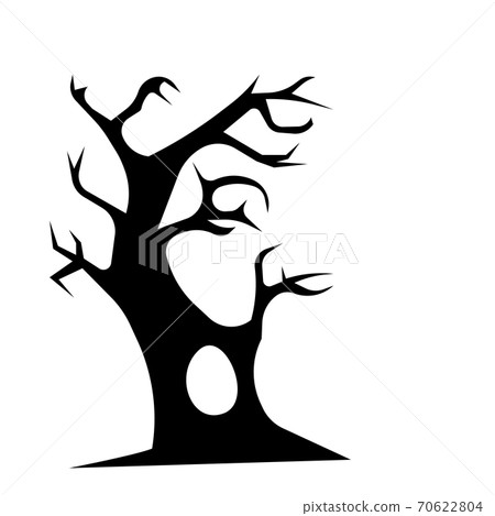 Halloween Spooky black and white Tree...-插圖素材 [70622804] - PIXTA圖庫