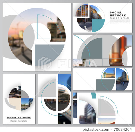 Vector layouts of modern social network mockups for cover design, website design, website backgrounds or advertising. Background with abstract circle round banners. Corporate business concept template Vector layouts of modern social network mockups for cover design, website design, website backgrounds or advertising. Background with abstract circle round banners. Corporate business concept template 70624204