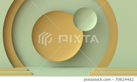 Abstract mock up two circles background 3D Abstract mock up two circles background 3D 70624482