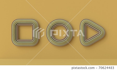 Three basic shape abstract mock up 3D Three basic shape abstract mock up 3D 70624483