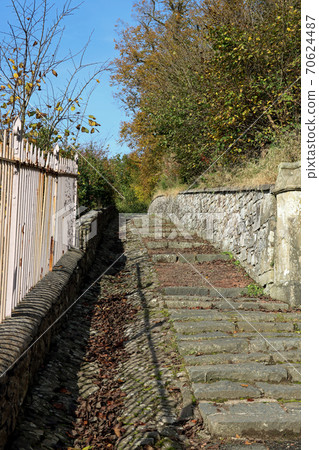 Stepped Walkway in a Country Village in Autumn Stepped Walkway in a Country Village in Autumn 70624487
