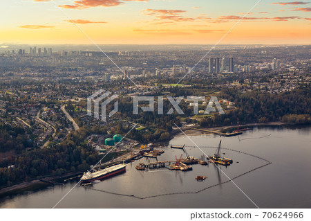 Aerial view of Oil Refinery Industry in Port Moody 70624966