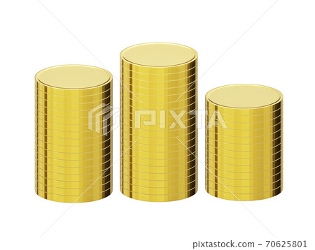 gold coin stack isolated on white, 3d render - Stock Illustration ...