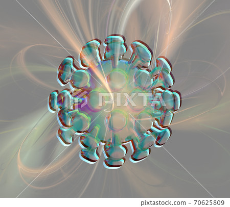 Abstract novel coronavirus, second wave of coronavirus, virus concept, 3d illustration, 3D model 70625809