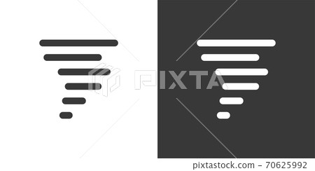 Twister. Isolated icon on black and white background. Weather vector illustration Twister. Isolated icon on black and white background. Weather vector illustration 70625992