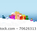 Gift boxes and bags in the snow 70626313