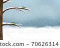 Titmouses Sit on Snow Covered Branches 70626314