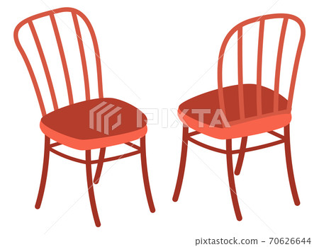 Isolated two chairs with back, front back view, modern stylish furniture for home office, cozy place 70626644