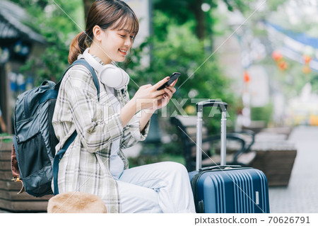 Woman, travel, backpacker Woman, travel, backpacker 70626791