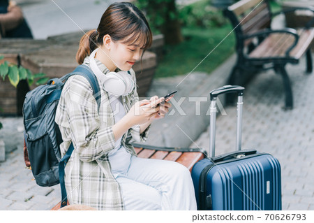 Woman, travel, backpacker 70626793