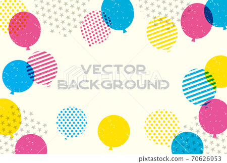 Stamp-like colorful balloon background material - Stock
